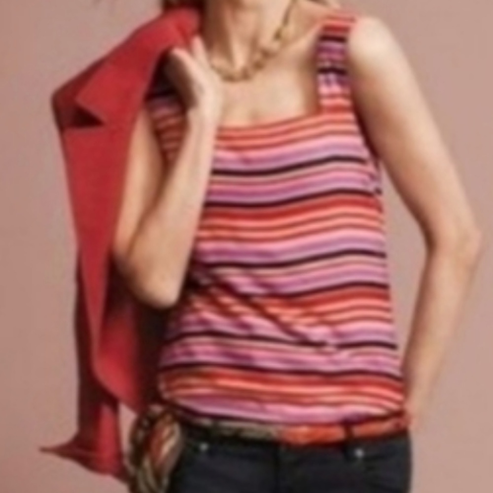 CAbi Mod Striped Banded Cami Blouse
